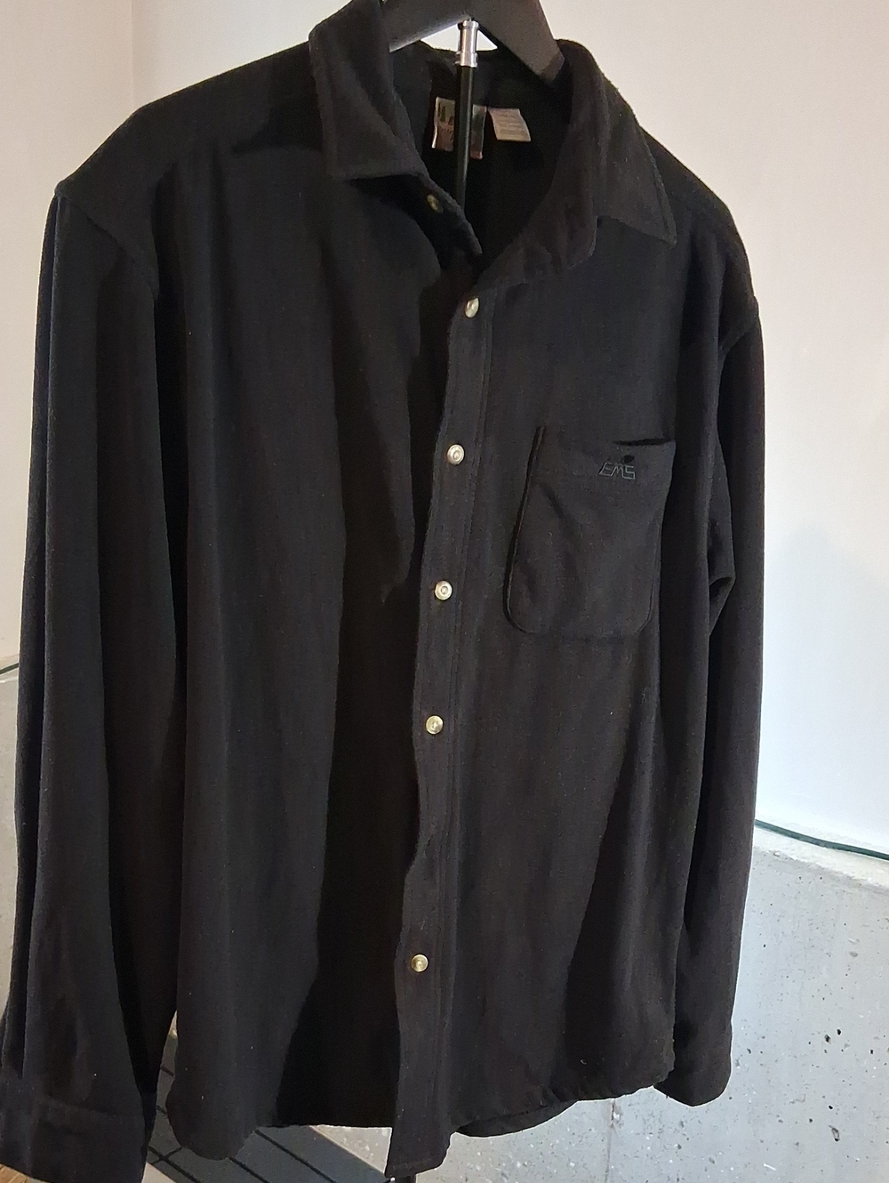Eastern Mountain Sports Black Button-Up Shirt Jacket